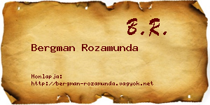 Bergman Rozamunda névjegykártya